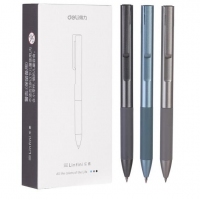 得力A11，0.5mm乐素按动笔黑色中性笔/子弹头水性签字笔