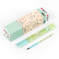 晨光4016，0.38笔芯，碎花物语0.38全针管中性笔替芯，盒装学生考试笔办公签字笔水笔替芯4016黑色0.38mm全针管