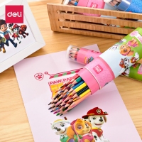 得力68105，汪汪队立大功学生文具桶装24色彩铅中小学生书写彩色铅笔