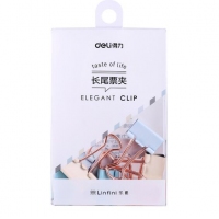 得力9422，19mm票夹长尾夹乐素系列喷漆工艺票夹夹子-8只装