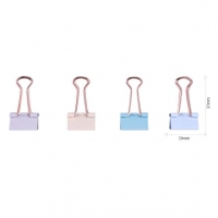 得力9422，19mm票夹长尾夹乐素系列喷漆工艺票夹夹子-8只装