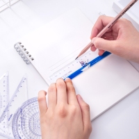 得力71986，15cm学生套尺/几米系列塑料直尺三角尺量角器套装四件套尺