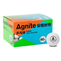 安格耐特F2390W，乒乓球60个/盒40mm比赛练习用球白色耐打