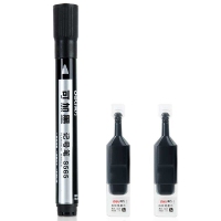 得力S565，可加墨油性记号笔 赠2墨囊 黑色 