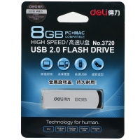 得力3721，U盘16G/高速存储USB2.0 金属流畅移动存储