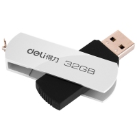 得力3753，U盘32G/高速存储USB2.0 金属流畅移动存储