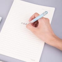 得力A422，按动中性笔水笔黑色签字笔学生办公文具-子弹头 0.5mm