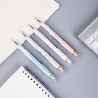 得力A422，按动中性笔水笔黑色签字笔学生办公文具-子弹头 0.5mm