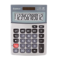 齐心C-1220M科技银耐用金刚计算器 太阳能 计算器 金属面板计算器