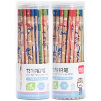 得力33330，椴木印花六角铅笔 HB铅笔 小学生文具儿童写字铅笔 48支/桶