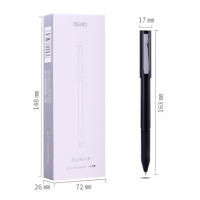 得力A15，乐素办公0.5mm黑色中性笔  子弹头水笔签字笔