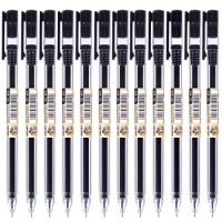 得力S115，连中三元0.5mm黑色中性笔 考试水笔签字笔 全针管中性笔