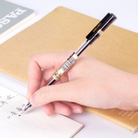 得力S115，连中三元0.5mm黑色中性笔 考试水笔签字笔 全针管中性笔
