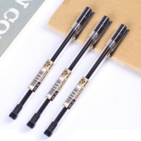 得力S115，连中三元0.5mm黑色中性笔 考试水笔签字笔 全针管中性笔