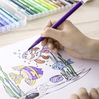 得力70686，软头水彩笔36色水彩笔学生水彩笔可洗墨水涂鸦笔画画笔