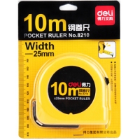 得力8210，10米钢卷尺，(10m)耐摔公英制钢卷尺/测量尺 测量工具