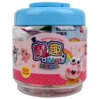 得力6461，12色魔趣轻型粘土（1/10/60）得力12色泥 桶装超轻儿童橡皮泥彩泥太空泥无毒
