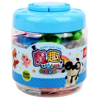 得力6462，24色魔趣轻型粘土（1/12/36）得力24色轻泥 桶装超轻儿童橡皮泥彩泥太空泥无毒