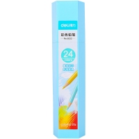 得力6532，24色彩色铅笔 画笔 绘图彩铅五角形桶装涂鸦填色彩笔素描彩笔