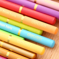 得力6534，48色彩色铅笔 画笔 绘图彩铅五角形桶装涂鸦填色彩笔素描彩笔