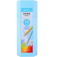 得力6534，48色彩色铅笔 画笔 绘图彩铅五角形桶装涂鸦填色彩笔素描彩笔