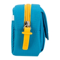 得力66758，翻盖内置笔插网格笔袋简约多功能收纳学生大容量文具盒 