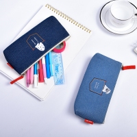 得力66755，牛仔风笔袋学生用大容量文具袋 高中生多功能铅笔袋