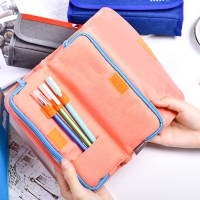 得力66750，翻盖式笔袋简约笔袋多功能收纳袋时尚创意笔袋学生笔袋大容量文具盒 