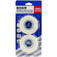 得力30111，神奇隐形胶带，胶带手撕可写字无痕胶带花车不留胶小胶带 1卡(2卷)