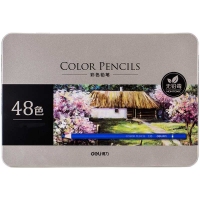 得力6567，48色铁盒装油性彩铅彩色铅笔填色笔美术素描手绘画笔涂色笔彩铅套装