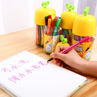 得力70677，18色小树苗手提水彩笔 涂鸦绘画可水洗画笔学生多色 