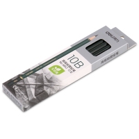 得力6843，10B高级绘图铅笔 工程图纸设计 素描、美术铅笔 12支/盒