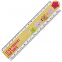 得力6225，卡通创意折叠直尺 30cm 尺子 彩色波浪线塑料尺学生文具 