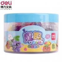 得力6450，8色无毒轻型粘土超轻粘土儿童橡皮泥彩泥太空泥带模具