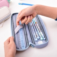 得力66796，笔袋 学生可爱小清新文具盒 可放20cm直尺笔袋