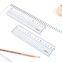 得力71983，15cm透明素材直尺（1/40/1200）学生文具用品工具尺子数学尺子量尺