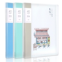 得力72440，A4资料册40页文件夹文件册多层插页袋文件袋小清新萌宠