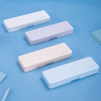 得力8328，塑料简约文具盒（1/48/192）浅色笔盒学生用品 PP塑料学生铅笔盒