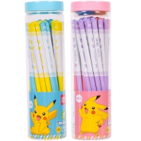 得力58123，皮卡丘铅笔六角杆HB桶装小学生考试儿童书写文具-36支装
