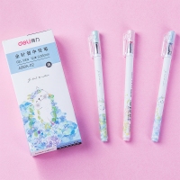 得力A061A-02，0.38mm卡通学生全针管中性笔签字笔水笔学生用品