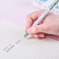 得力A061A-02，0.38mm卡通学生全针管中性笔签字笔水笔学生用品