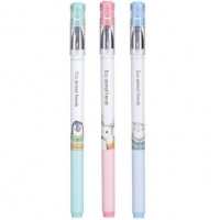 得力A061A-03，0.35mm卡通学生全针管中性笔签字笔水笔小清新学生用品