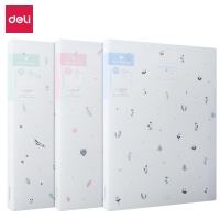 得力72475，资料册A4半透学生试卷收纳文件袋办公用 透明索引资料册-30页