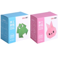 得力74813，手工折纸幼儿园彩纸儿童彩色卡纸得力折纸正方形折纸 65*65mm 400张