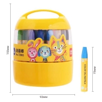得力72093，36色桶装油画棒（1/12/48）学生儿童画画不脏手蜡笔绘画笔涂...