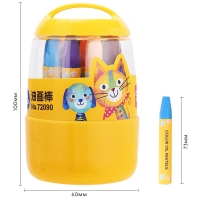得力72090，12色桶装油画棒学生儿童画画不脏手蜡笔绘画笔涂鸦绘画安全