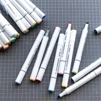 得力70702-12，12色三角杆双头酒精油性马克笔套装 学生手绘漫画设计绘画彩笔画笔记号笔