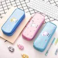 得力66792，笔袋 中小学生文具袋简约大容量帆布笔袋可放20cm尺