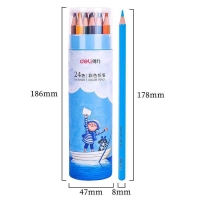 得力68108，24色几米系列彩铅多色儿童绘画手绘填色六角杆画笔多色书画笔