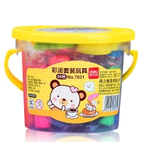 得力7031，24色彩色橡皮泥（1/12/36）安全彩泥套装玩具卡通彩泥盒装油泥儿童